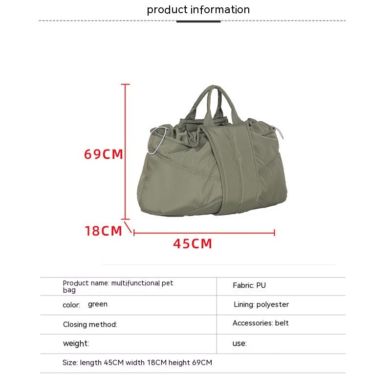 KFX-2056125 Large Capacity Solid Color Pet Carry Bag in Beige, Khaki, and Gray