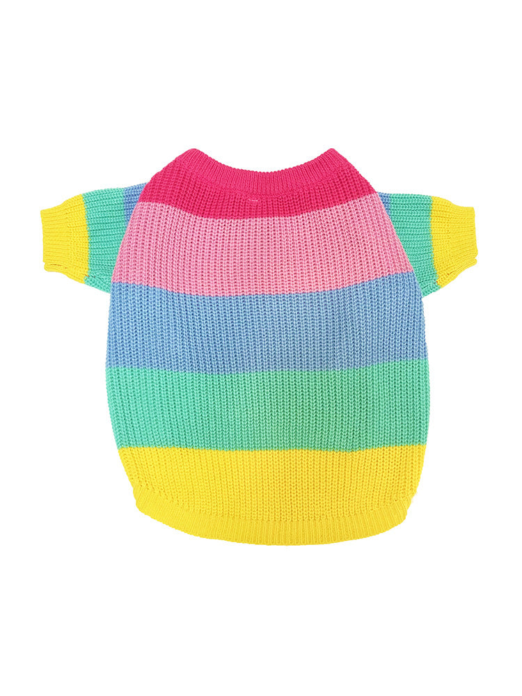 KFX-2058045 Rainbow Wool Dog Sweater in Various Sizes for Small to Large Breeds