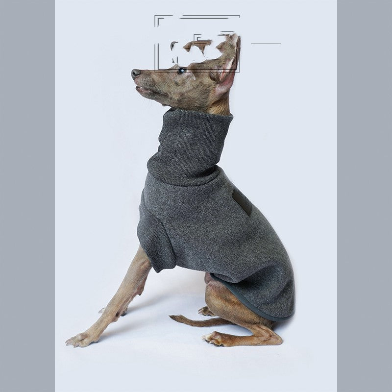 KFX-2058301 Warm Thickened Fleece Dog Clothes in Grey - Multiple Sizes Available