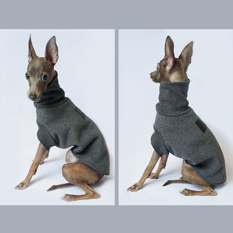 KFX-2058301 Warm Thickened Fleece Dog Clothes in Grey - Multiple Sizes Available