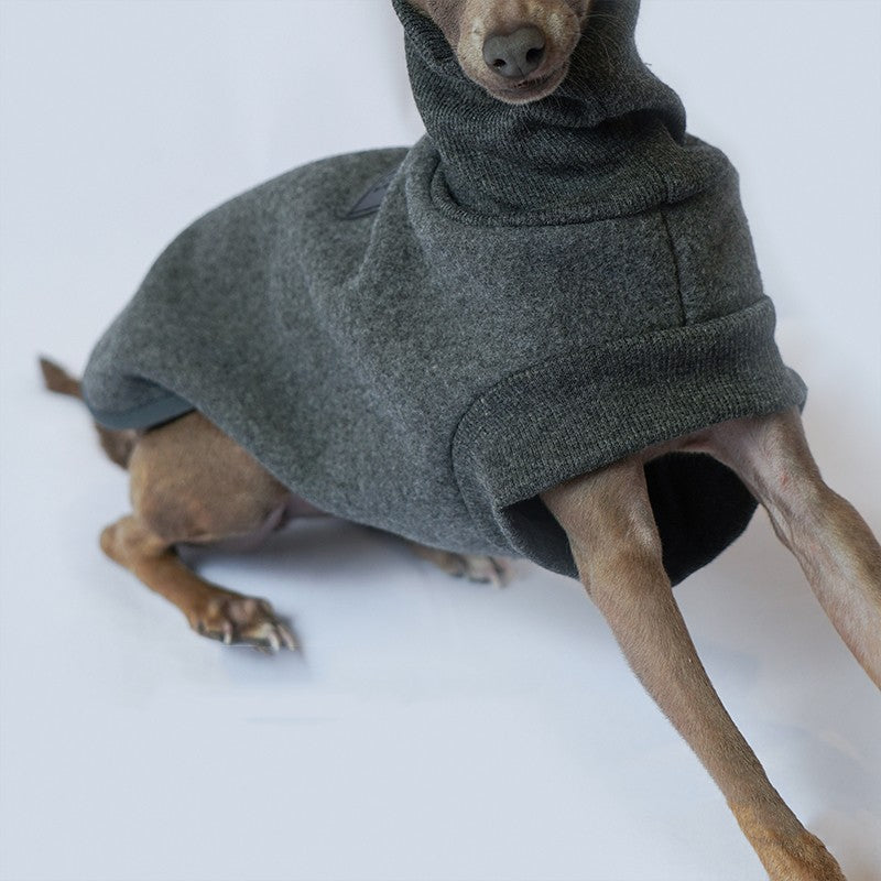 KFX-2058301 Warm Thickened Fleece Dog Clothes in Grey - Multiple Sizes Available