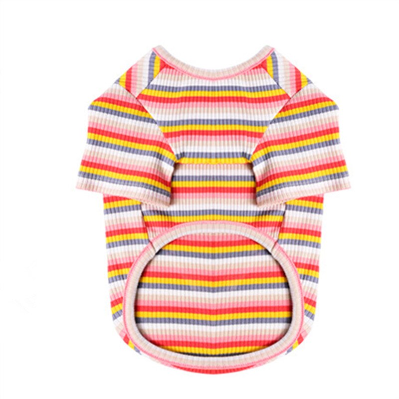KFX-2059453 Summer Striped Cotton Vest for Dogs and Cats - Lightweight & Breathable Design