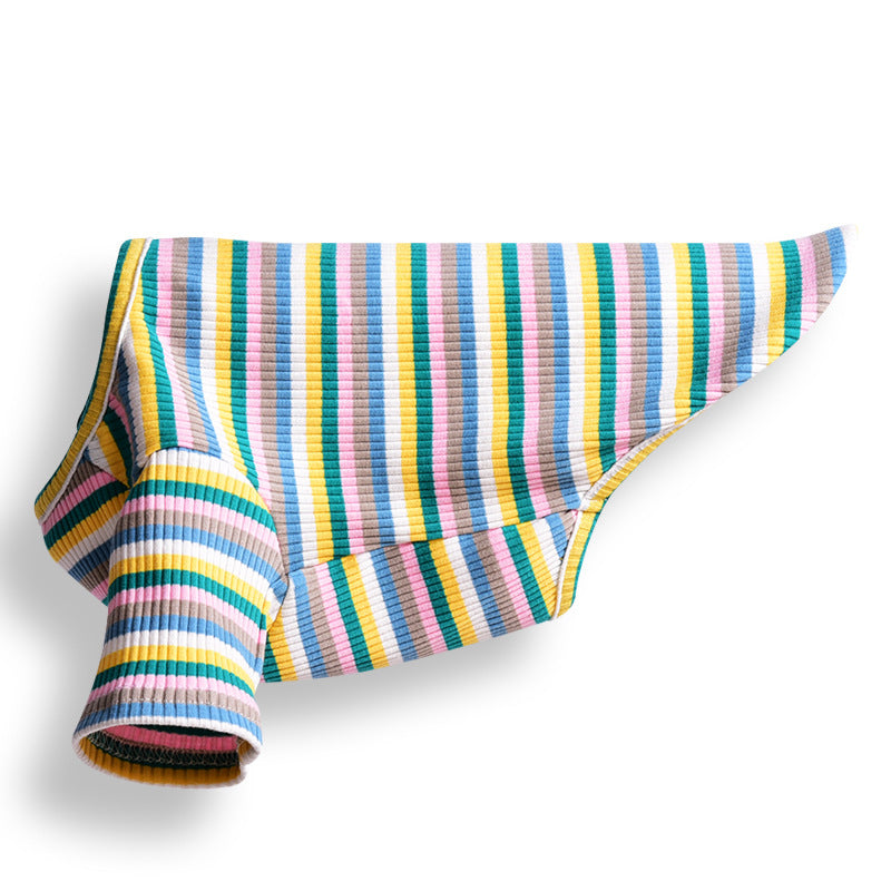 KFX-2059453 Summer Striped Cotton Vest for Dogs and Cats - Lightweight & Breathable Design