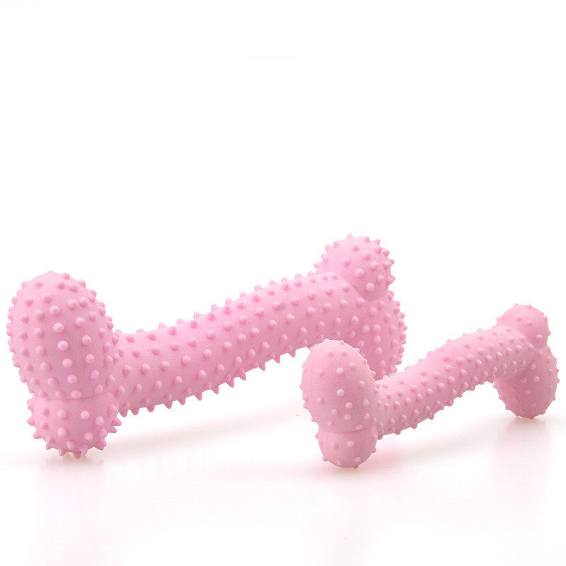 KFX-2060477 Dog TPR Teething Toy - Milk Flavor Prickly Bone Shape, Small & Large Options Available