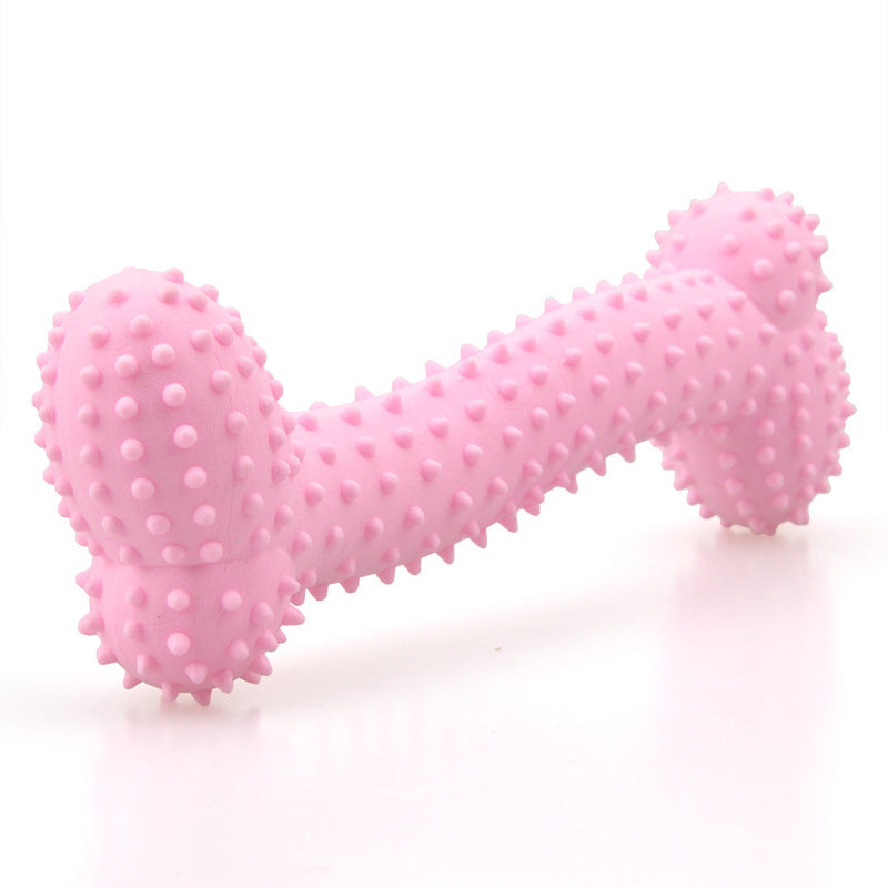 KFX-2060477 Dog TPR Teething Toy - Milk Flavor Prickly Bone Shape, Small & Large Options Available
