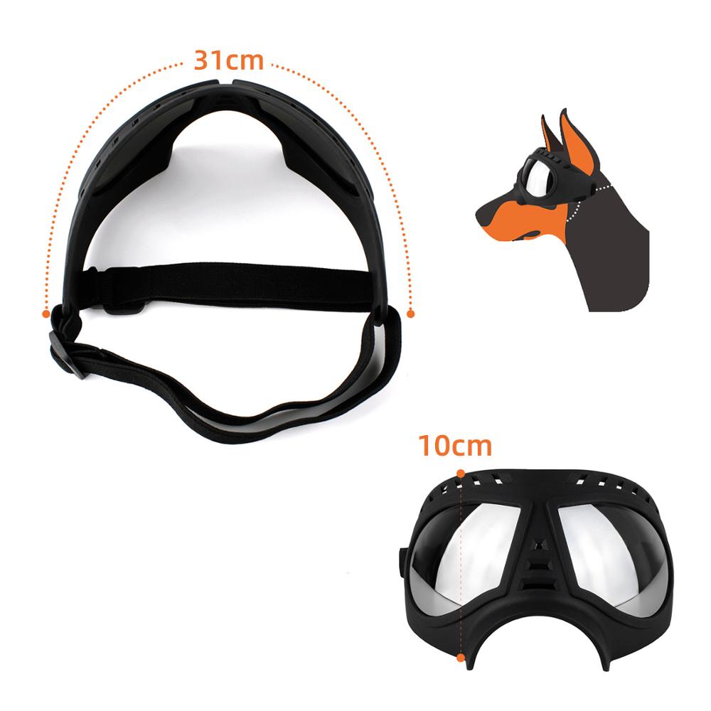 KFX-2061245 Comfortable Waterproof Pet Goggles for Large Dogs – Soft Frame Dog Sunglasses for Eye Protection