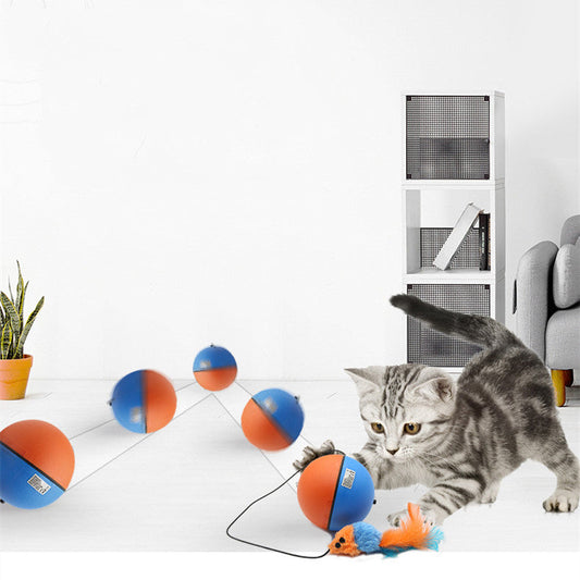 KFX-2062269 Interactive Cat Toy Ball for Intelligent Play and Dental Care - 84.5mm, Plastic, 120g