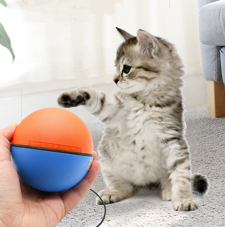 KFX-2062269 Interactive Cat Toy Ball for Intelligent Play and Dental Care - 84.5mm, Plastic, 120g