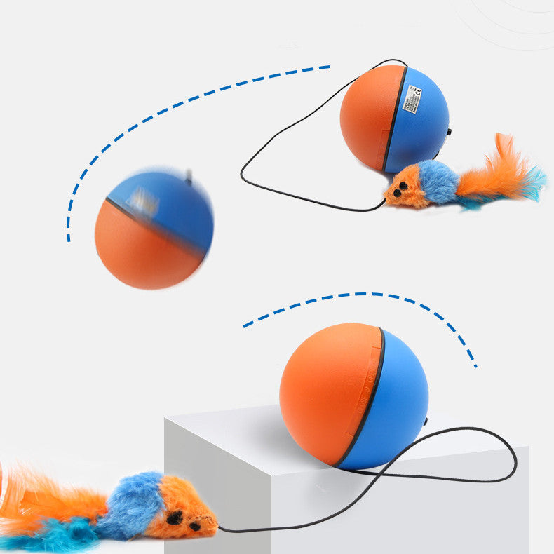 KFX-2062269 Interactive Cat Toy Ball for Intelligent Play and Dental Care - 84.5mm, Plastic, 120g