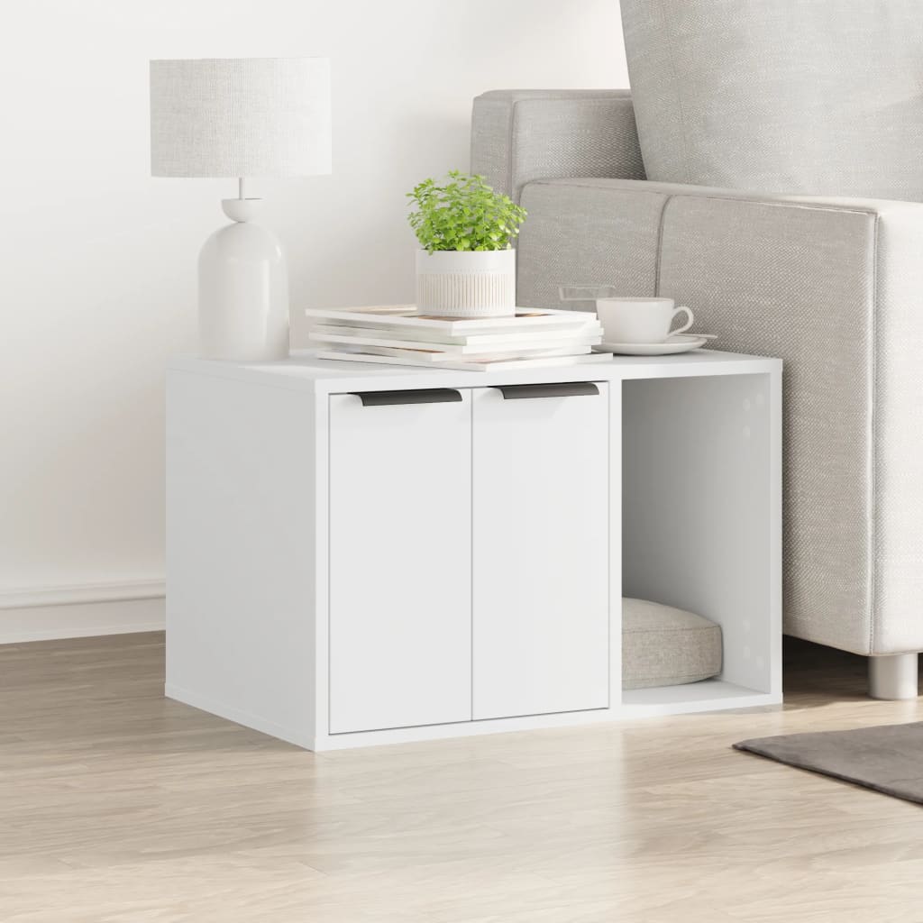 KFX-2062909 Cozy Wood Cat Litter Box with Hidden Design, Engineered Wood - 60x40x40 cm