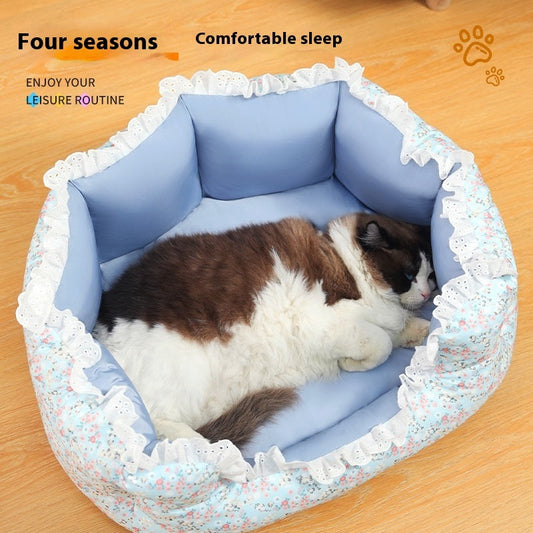KFX-2063677 Lace Pet Cushion Mat for All Seasons in Multiple Colors and Sizes