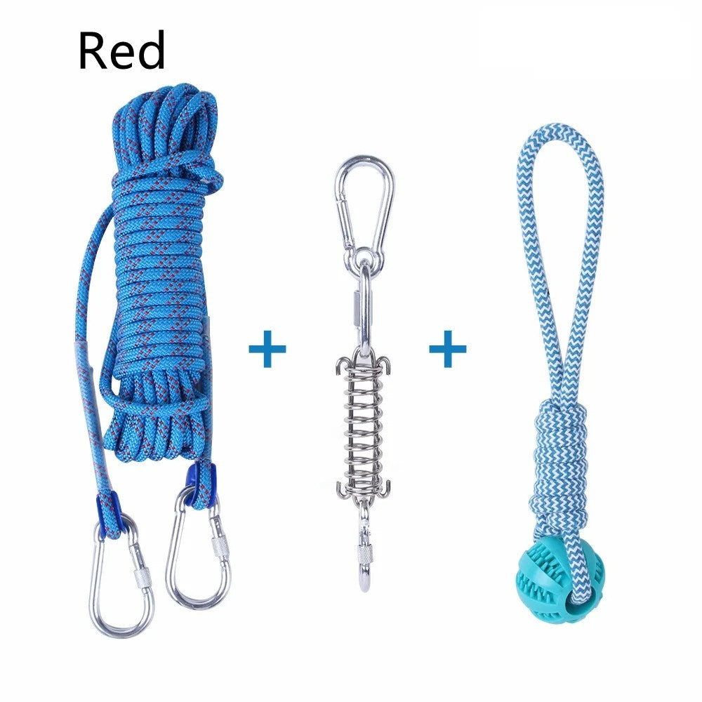 KFX-2065085 Stainless Steel Spring Suspension Toy with Cotton String for Outdoor Dog Training