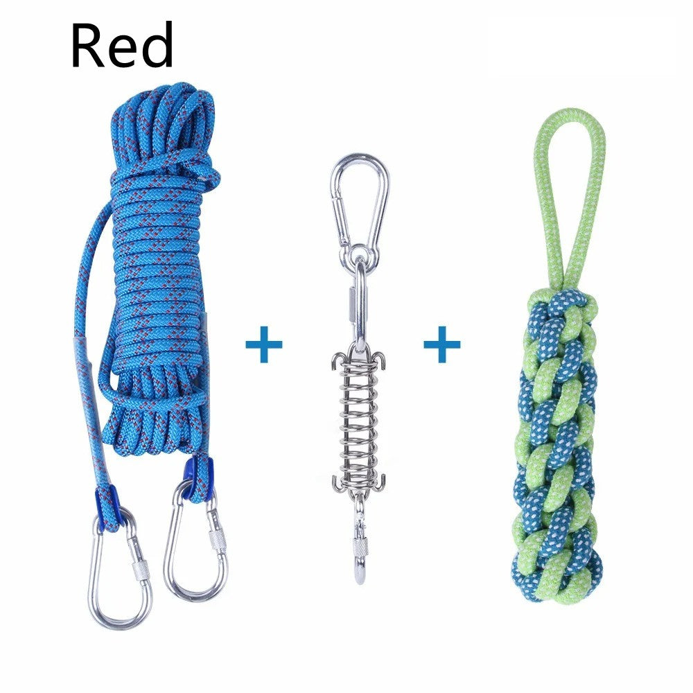 KFX-2065085 Stainless Steel Spring Suspension Toy with Cotton String for Outdoor Dog Training