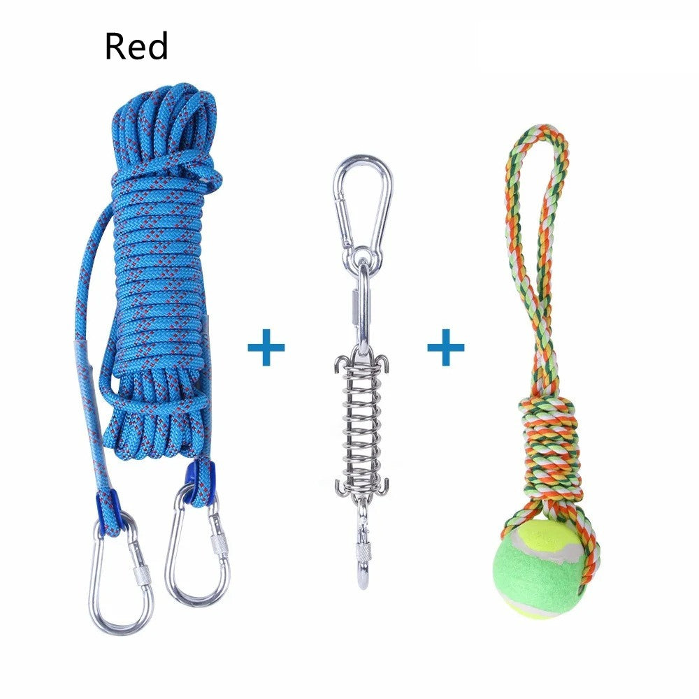 KFX-2065085 Stainless Steel Spring Suspension Toy with Cotton String for Outdoor Dog Training