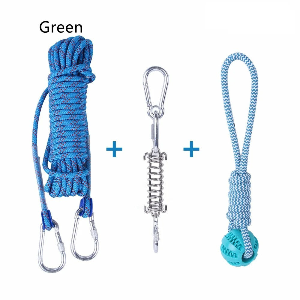 KFX-2065085 Stainless Steel Spring Suspension Toy with Cotton String for Outdoor Dog Training