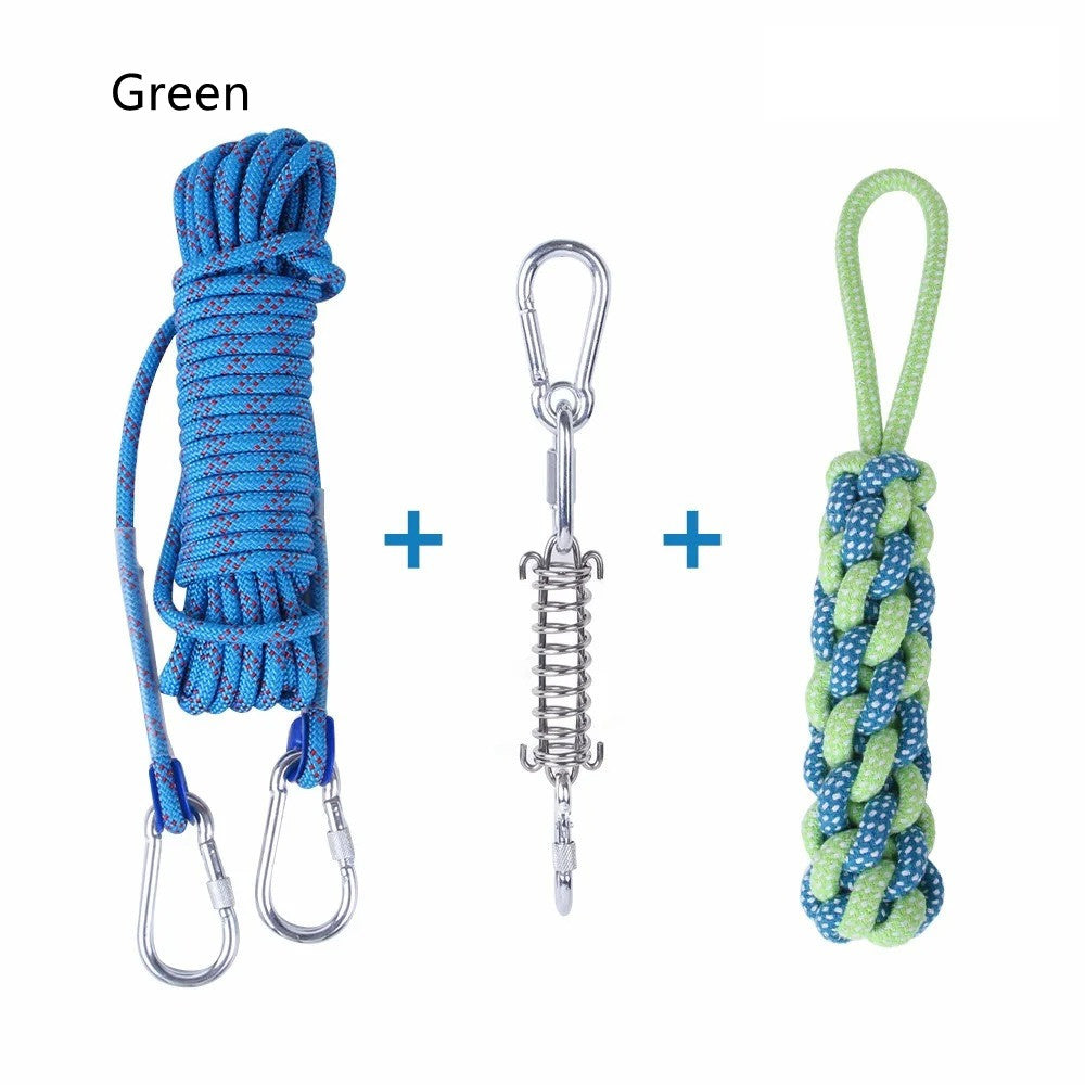 KFX-2065085 Stainless Steel Spring Suspension Toy with Cotton String for Outdoor Dog Training