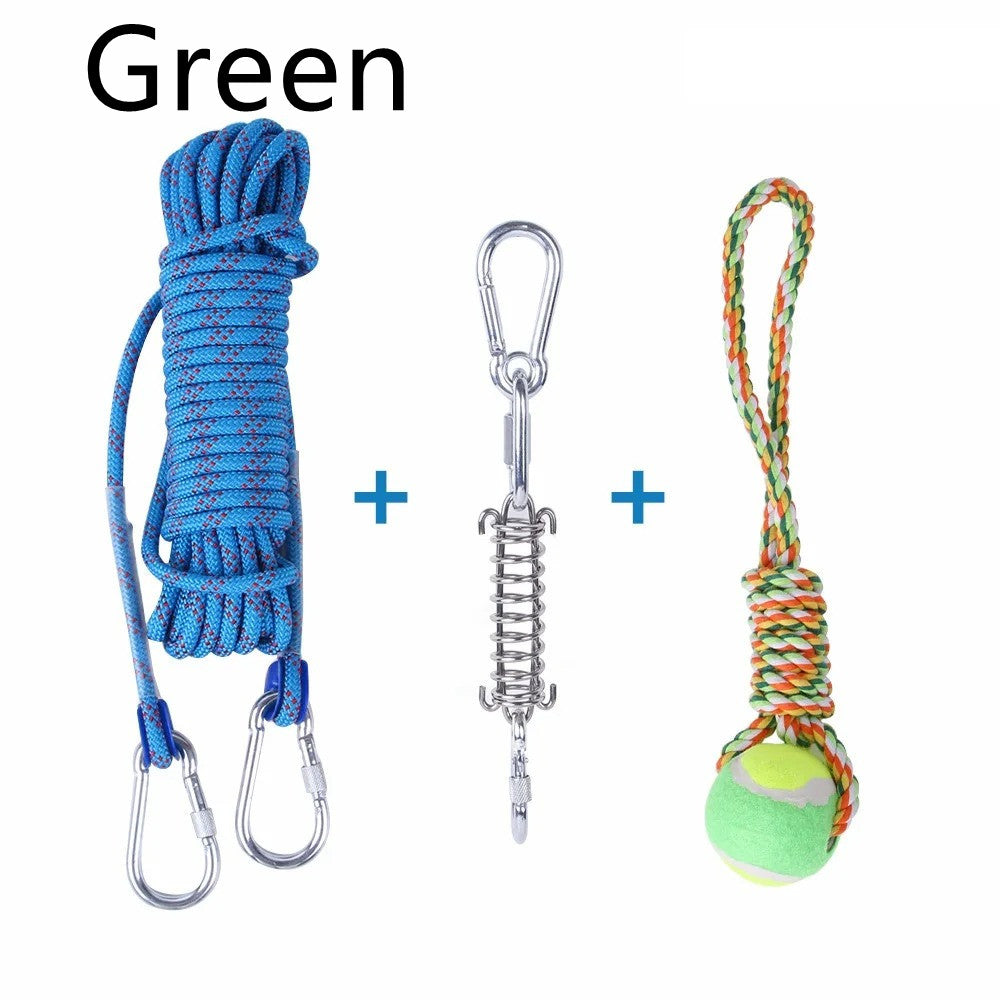 KFX-2065085 Stainless Steel Spring Suspension Toy with Cotton String for Outdoor Dog Training