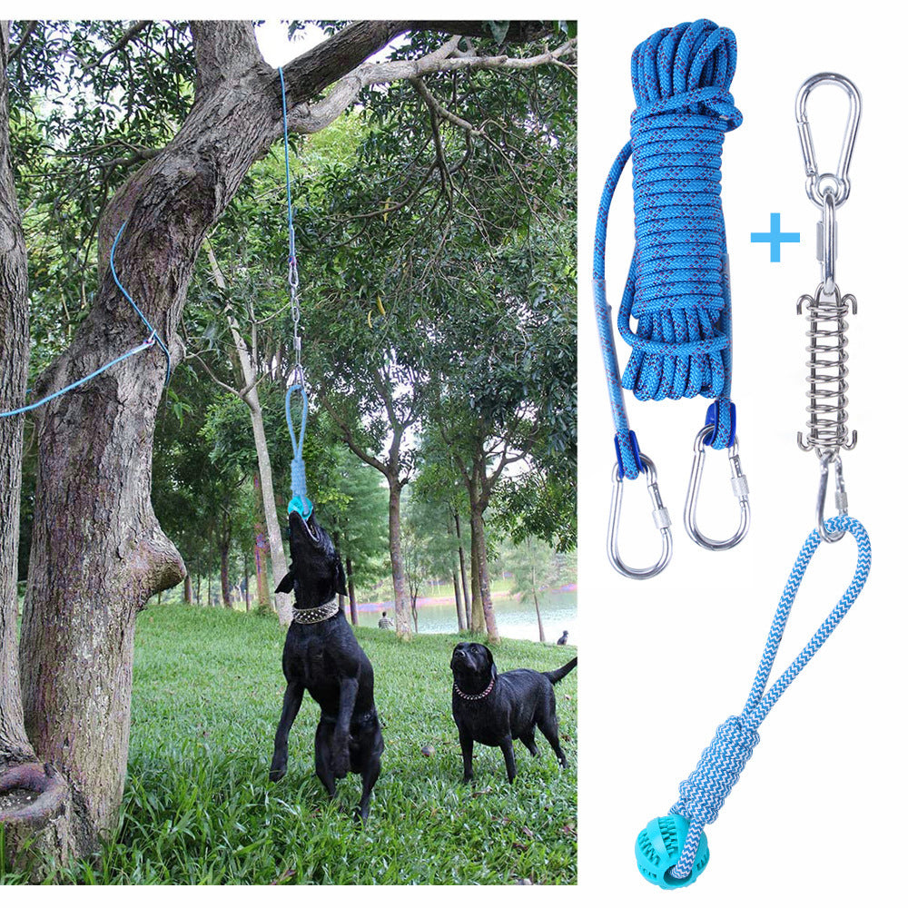 KFX-2065085 Stainless Steel Spring Suspension Toy with Cotton String for Outdoor Dog Training