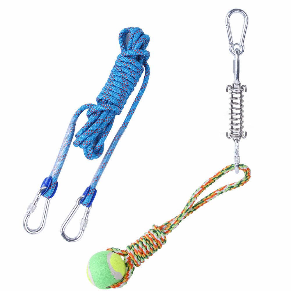 KFX-2065085 Stainless Steel Spring Suspension Toy with Cotton String for Outdoor Dog Training