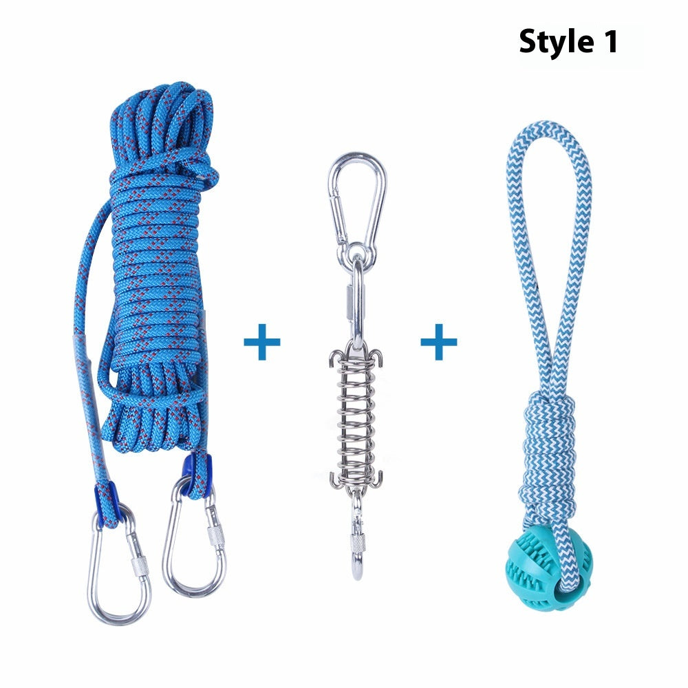 KFX-2065085 Stainless Steel Spring Suspension Toy with Cotton String for Outdoor Dog Training