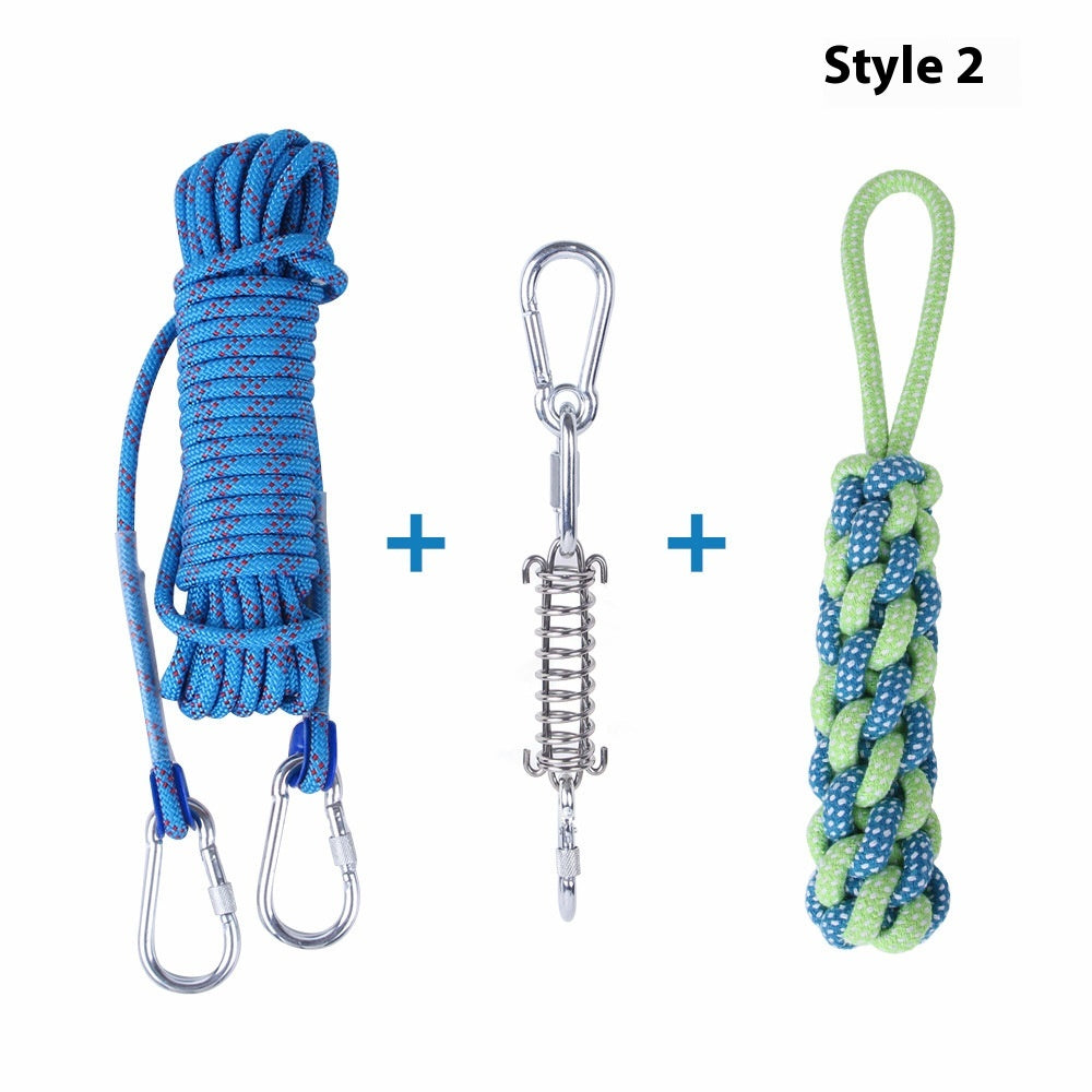 KFX-2065085 Stainless Steel Spring Suspension Toy with Cotton String for Outdoor Dog Training