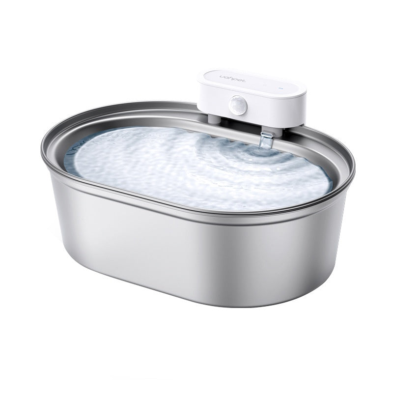 KFX-2065469 Automatic Stainless Steel Pet Water Dispenser for Dogs and Cats with Integrated Filter and Charging Cable