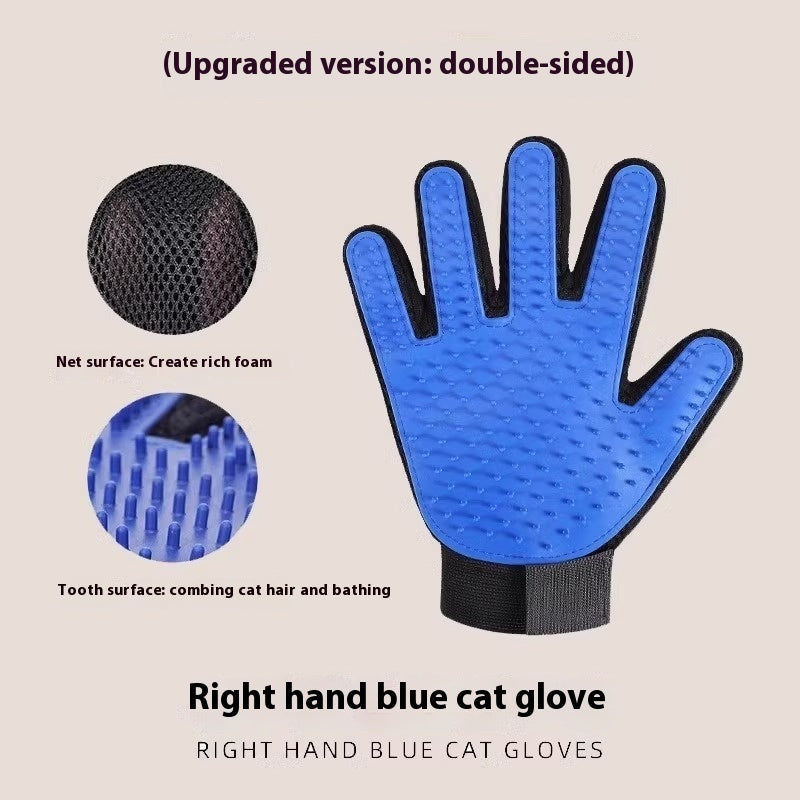 KFX-2067261 Double-sided Silicone Pet Bath Gloves with Cute Designs for Grooming and Shedding Control