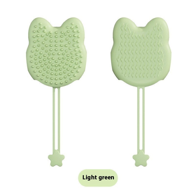 KFX-2067261 Double-sided Silicone Pet Bath Gloves with Cute Designs for Grooming and Shedding Control