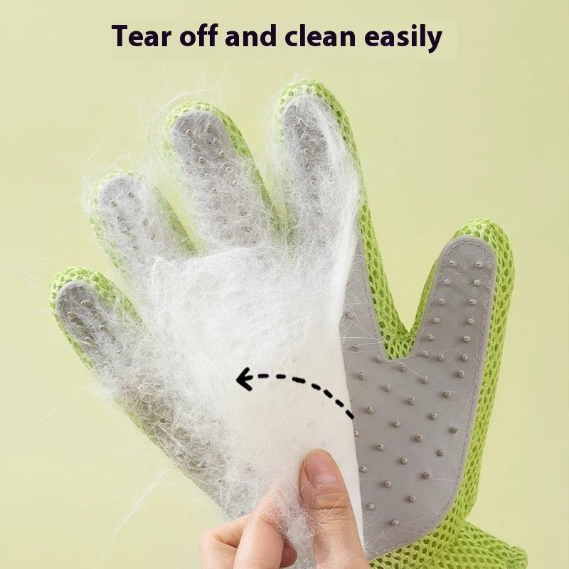 KFX-2067261 Double-sided Silicone Pet Bath Gloves with Cute Designs for Grooming and Shedding Control