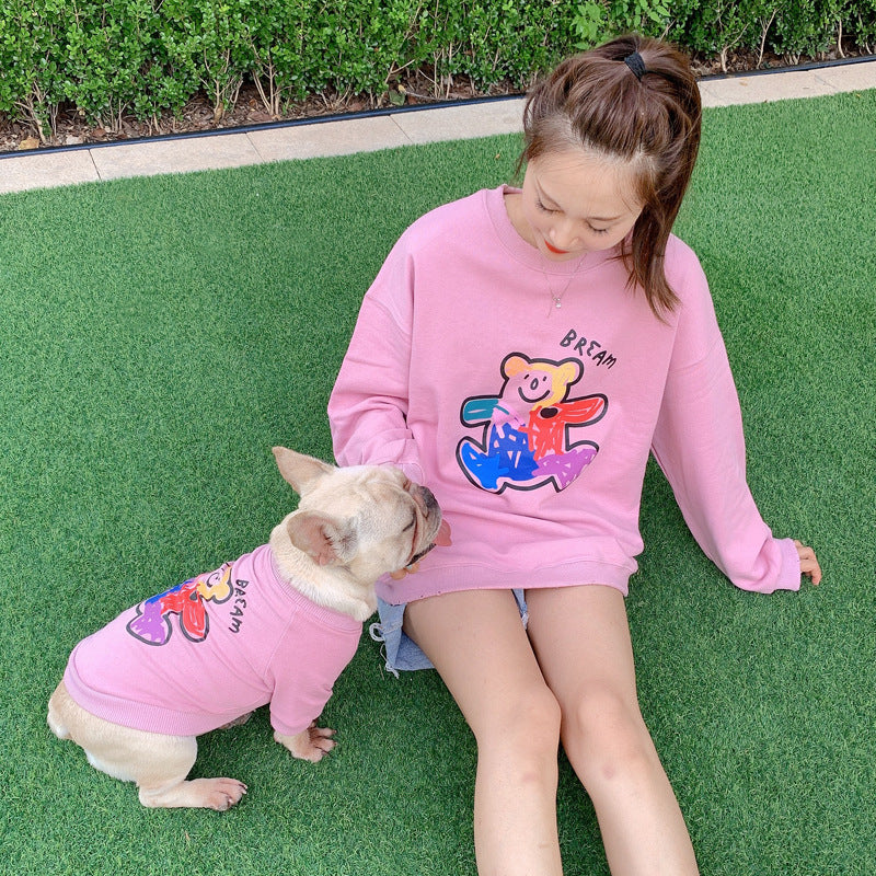 KFX-2067773 Soft Cotton Two-Legged Sweater for Cats and Small Dogs in Black, White, and Pink - Sizes S to 4XL