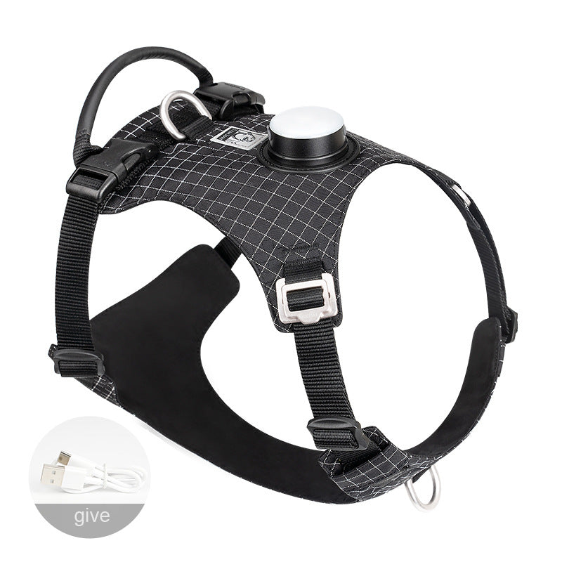 KFX-2068669 LED Dog Chest Harness with Traction for Outdoor Night Safety