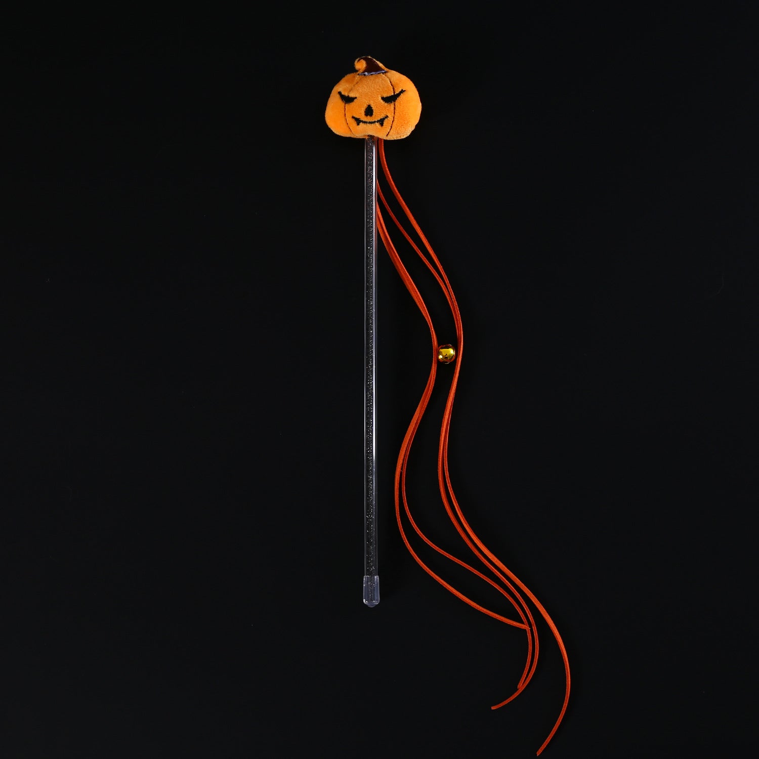 KFX-2070205 Interactive Plush Cat Teaser Stick with Halloween-themed Spider, Pumpkin, and Bat Designs