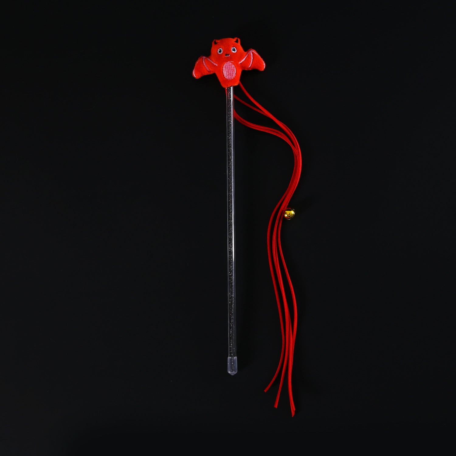 KFX-2070205 Interactive Plush Cat Teaser Stick with Halloween-themed Spider, Pumpkin, and Bat Designs