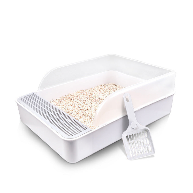 KFX-2070845 Open Cat Litter Box with High Sides and Anti-Splash Features, Removable Design for Easy Cleaning and Sand Leakage Prevention