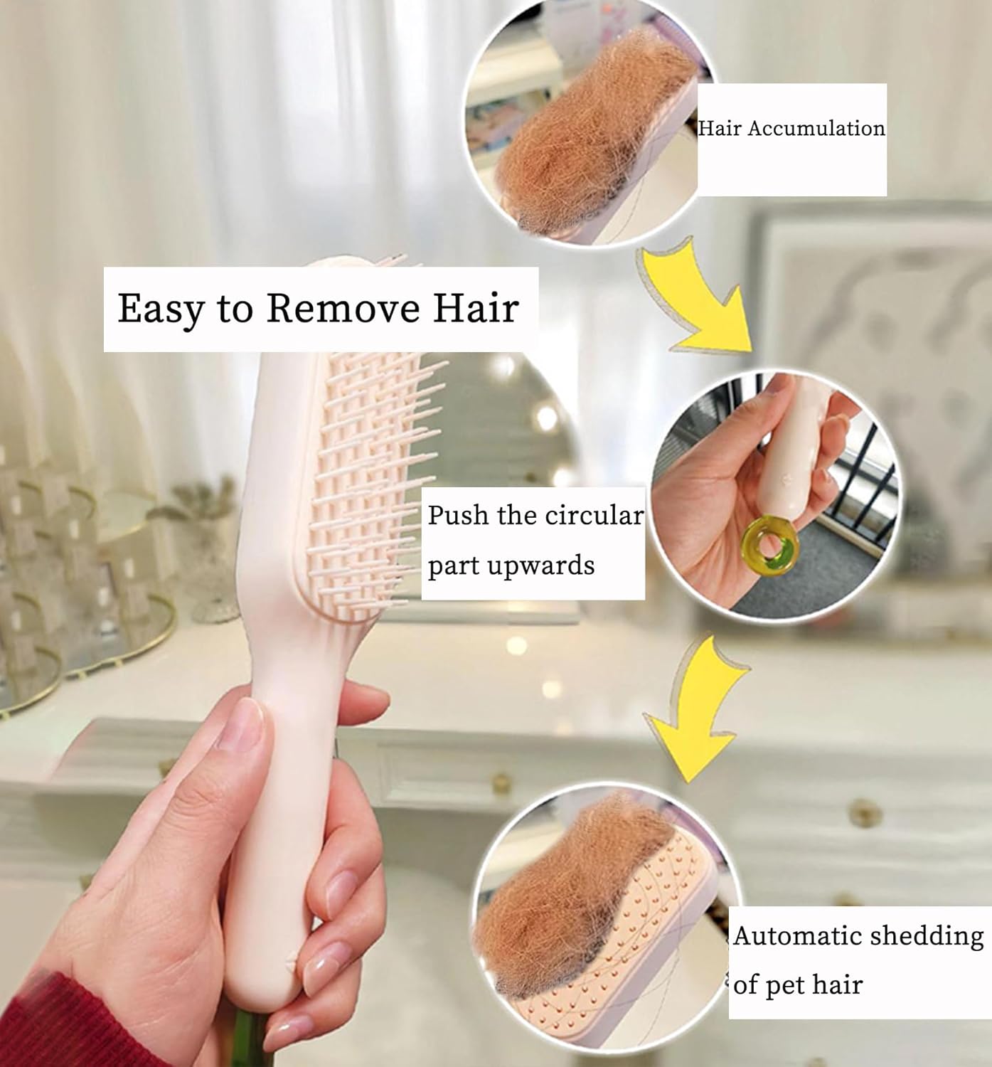 KFX-2072637 Gentle Grooming Brush for Small Dogs and Puppies with Dual-Sided Design
