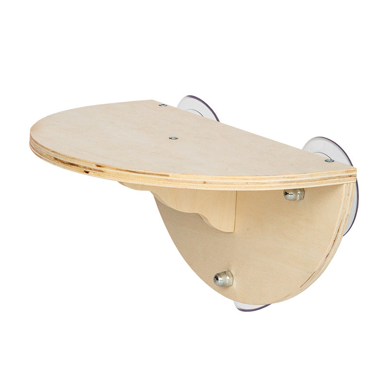 KFX-2076605 Wooden Suction Cup Cat Bed for Sunbathing and Relaxation - 29.5 x 19 x 14.5 cm