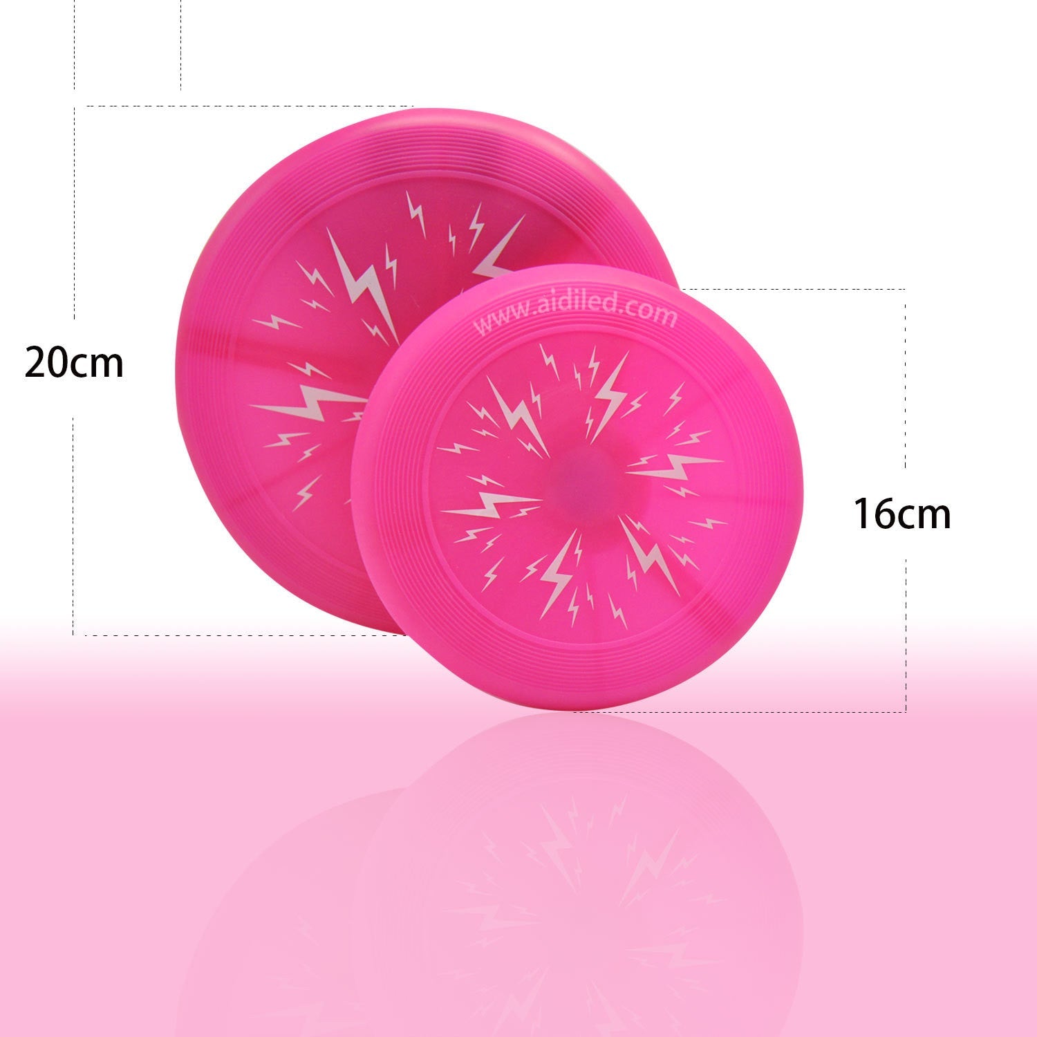 KFX-2081725 LED Silicone Luminous Dog Training Toy - 20CM & 16CM, Pink