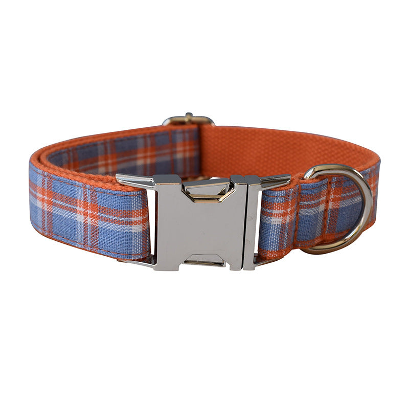 KFX-2082877 Stylish Orange Mesh Dog Collar with Alloy Buckle and Bow Accent