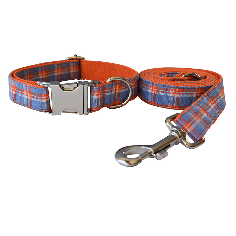 KFX-2082877 Stylish Orange Mesh Dog Collar with Alloy Buckle and Bow Accent