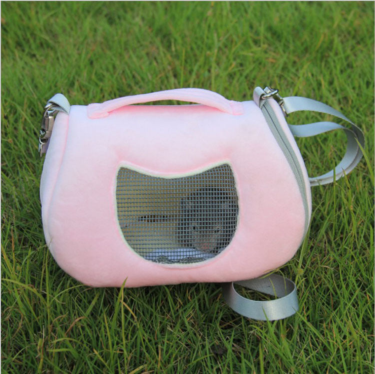 KFX-2083133 Portable Backpack for Hamster with Non-Woven Lining and Zipper Pocket, 12x7x7 cm & 19x12x11 cm