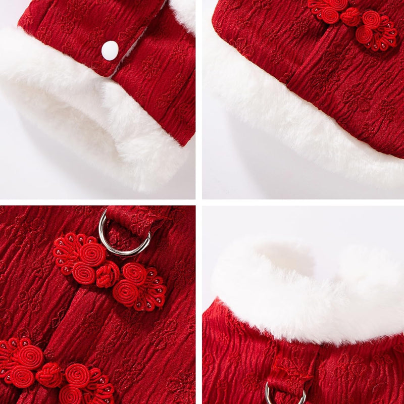 KFX-2085437 Cozy Cotton Winter Dog Outfit for Small Dogs - Chinese New Year Style Clothing