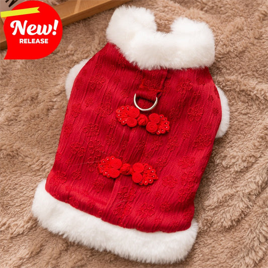 KFX-2085437 Cozy Cotton Winter Dog Outfit for Small Dogs - Chinese New Year Style Clothing