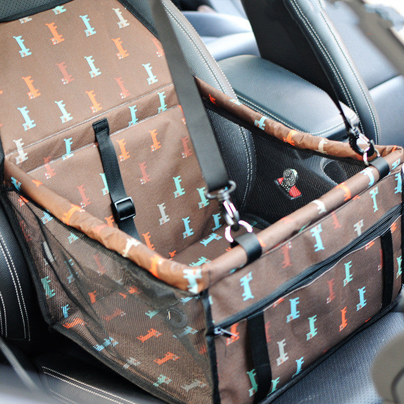 KFX-2085693 Waterproof Double Layer Pet Car Mat with Adjustable Strap and Zippered Storage Bag