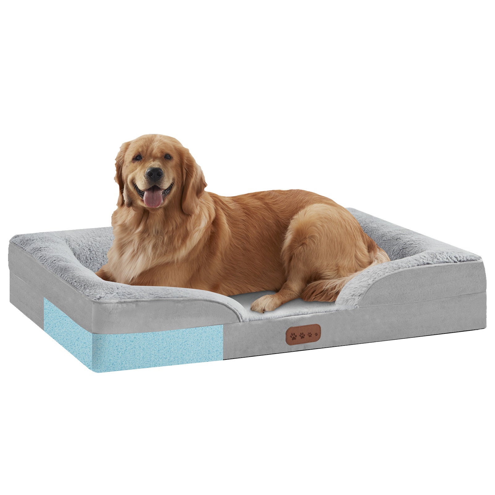 KFX-2086717 Detachable Memory Foam Pet Bed for All Seasons - Light Gray-Blue, Multiple Sizes Available