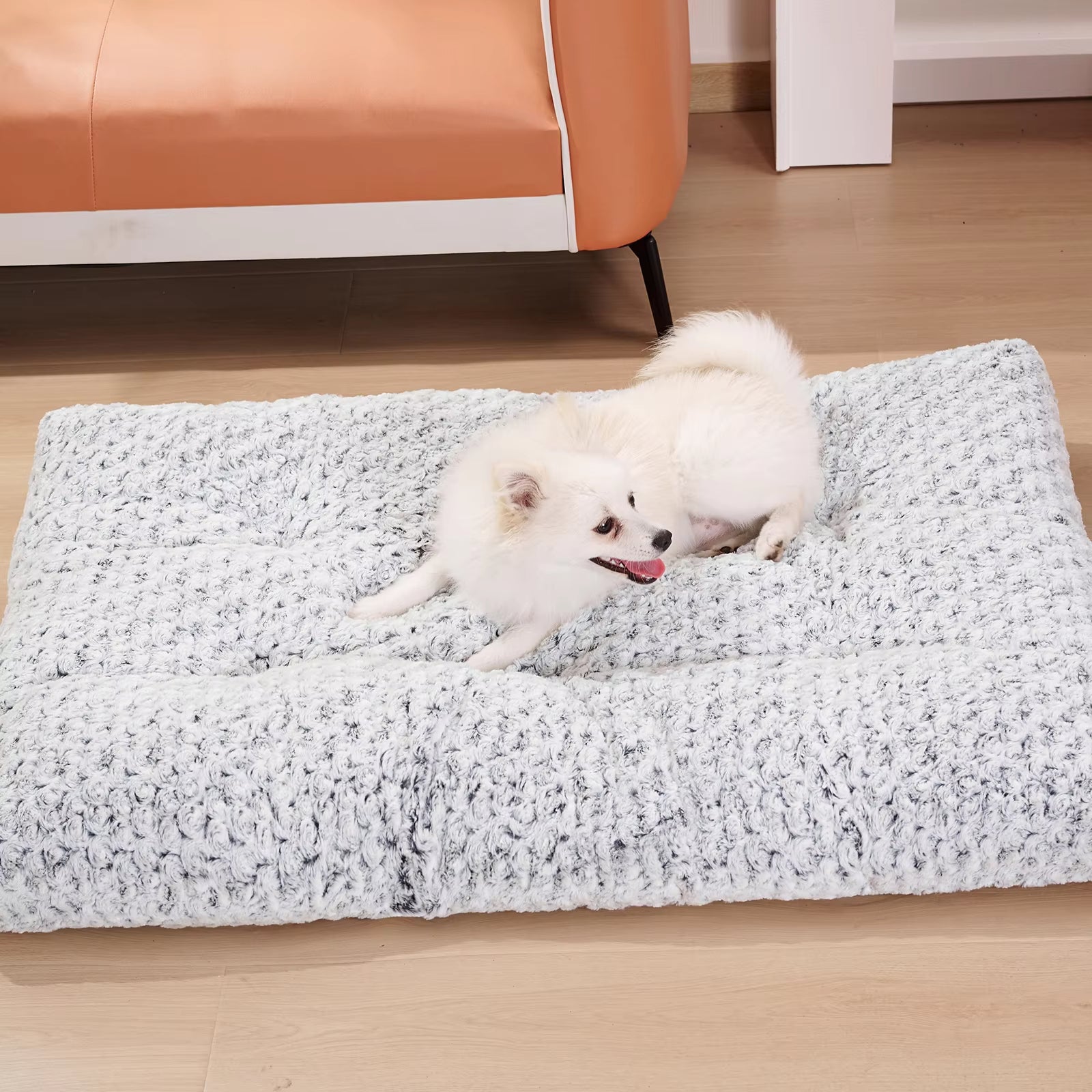 KFX-2088509 Plush Washable Dog Bed with Anti-Slip Base for Comfort and Support - Ideal for Home and Travel