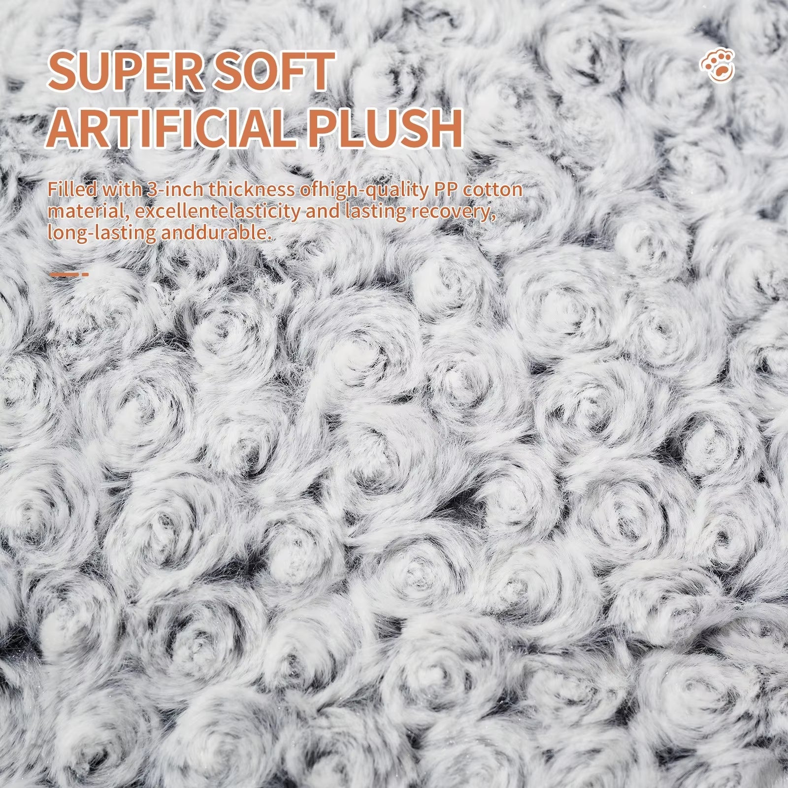KFX-2088509 Plush Washable Dog Bed with Anti-Slip Base for Comfort and Support - Ideal for Home and Travel