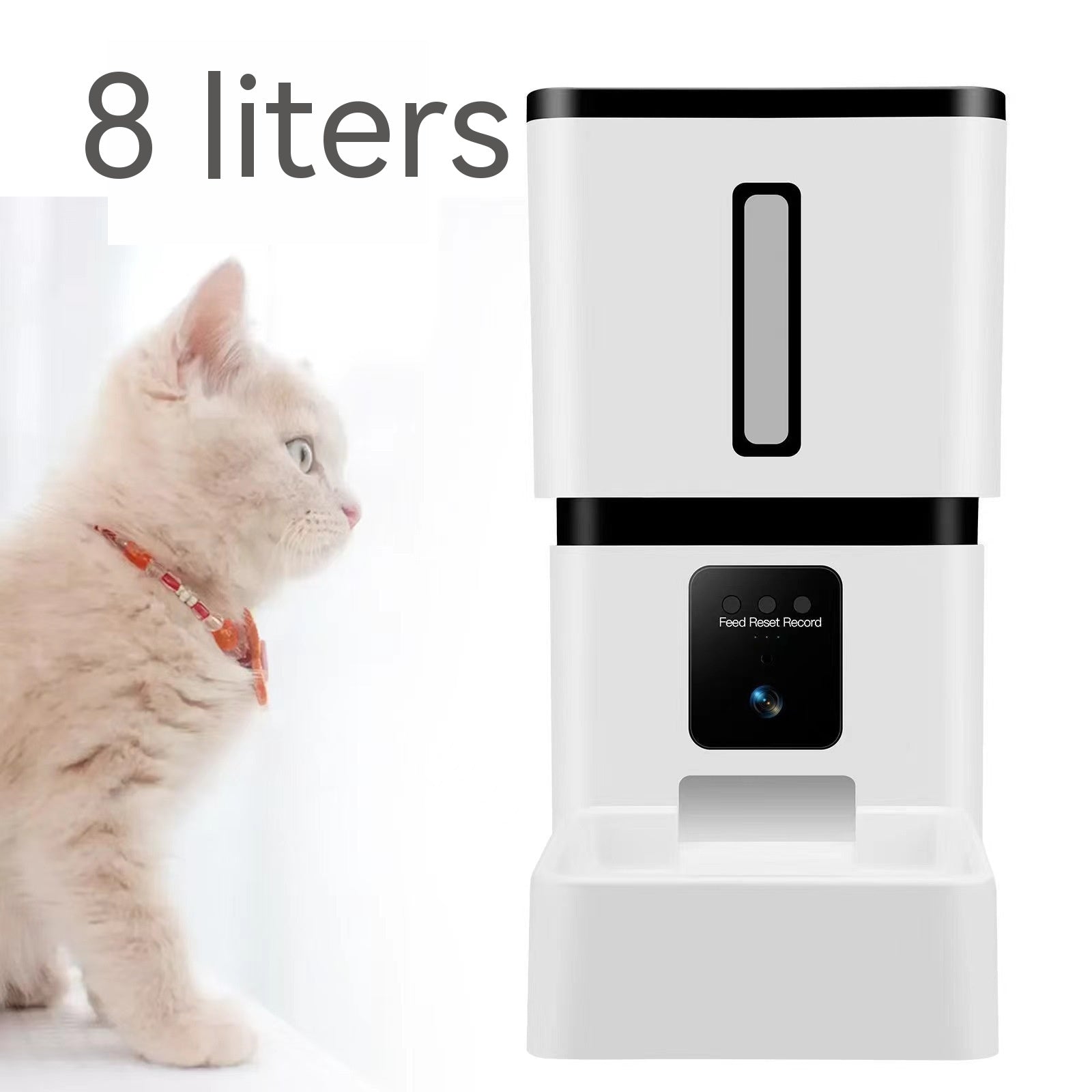 KFX-2090429 Automatic Wi-Fi Cat and Dog Feeder with 8L Capacity and Timer Function