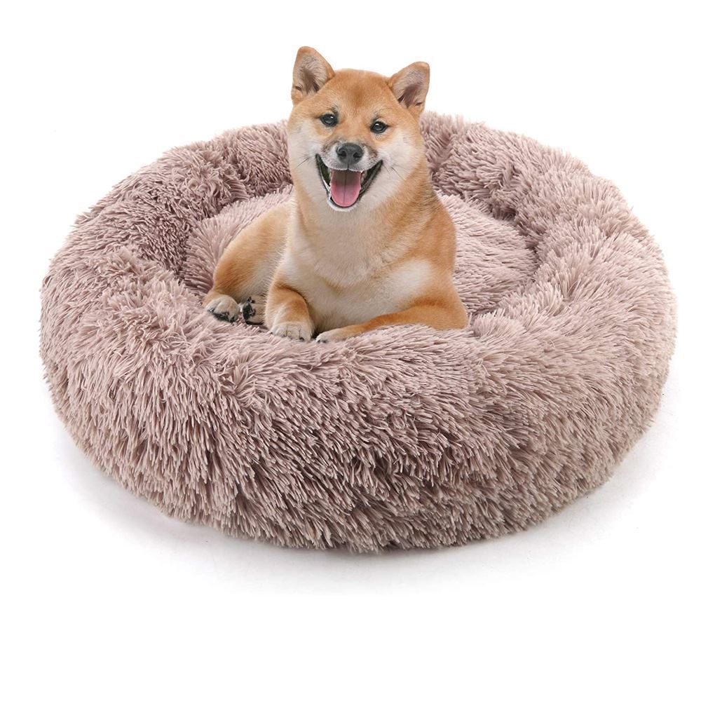 KFX-2090685 Warm Plush Round Doghouse for Autumn and Winter - Various Sizes Available