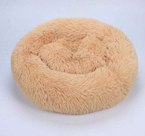 KFX-2090685 Warm Plush Round Doghouse for Autumn and Winter - Various Sizes Available