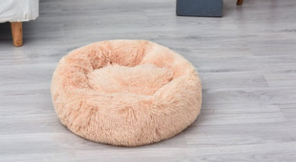 KFX-2090685 Warm Plush Round Doghouse for Autumn and Winter - Various Sizes Available